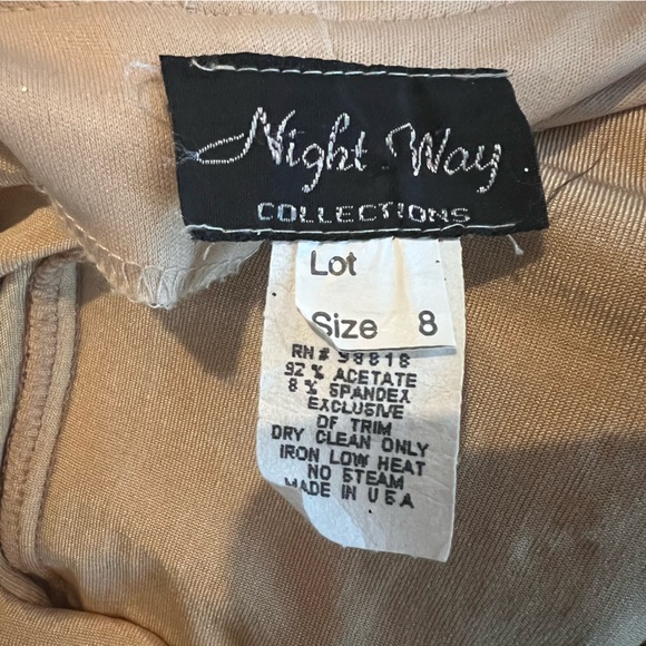 Gorgeous gown by Night Ways. Golden sparkles, excellent condition. Stretch. - Picture 10 of 11